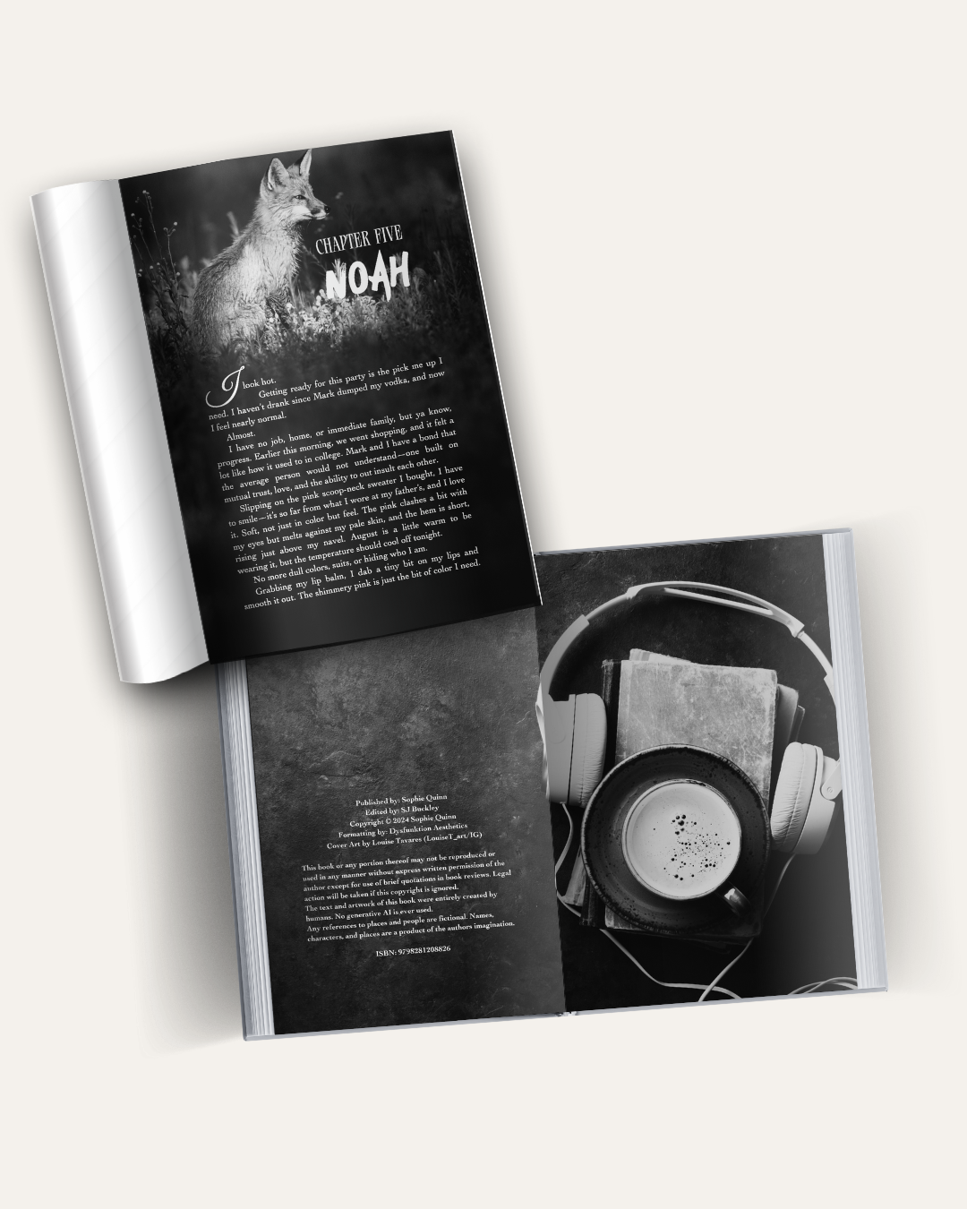 Book interior layout featuring typography with decorative graphic accents.