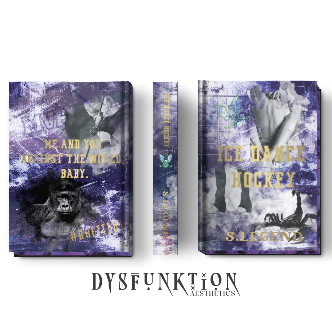 Custom special edition book cover for hockey romance series featuring grunge elements 