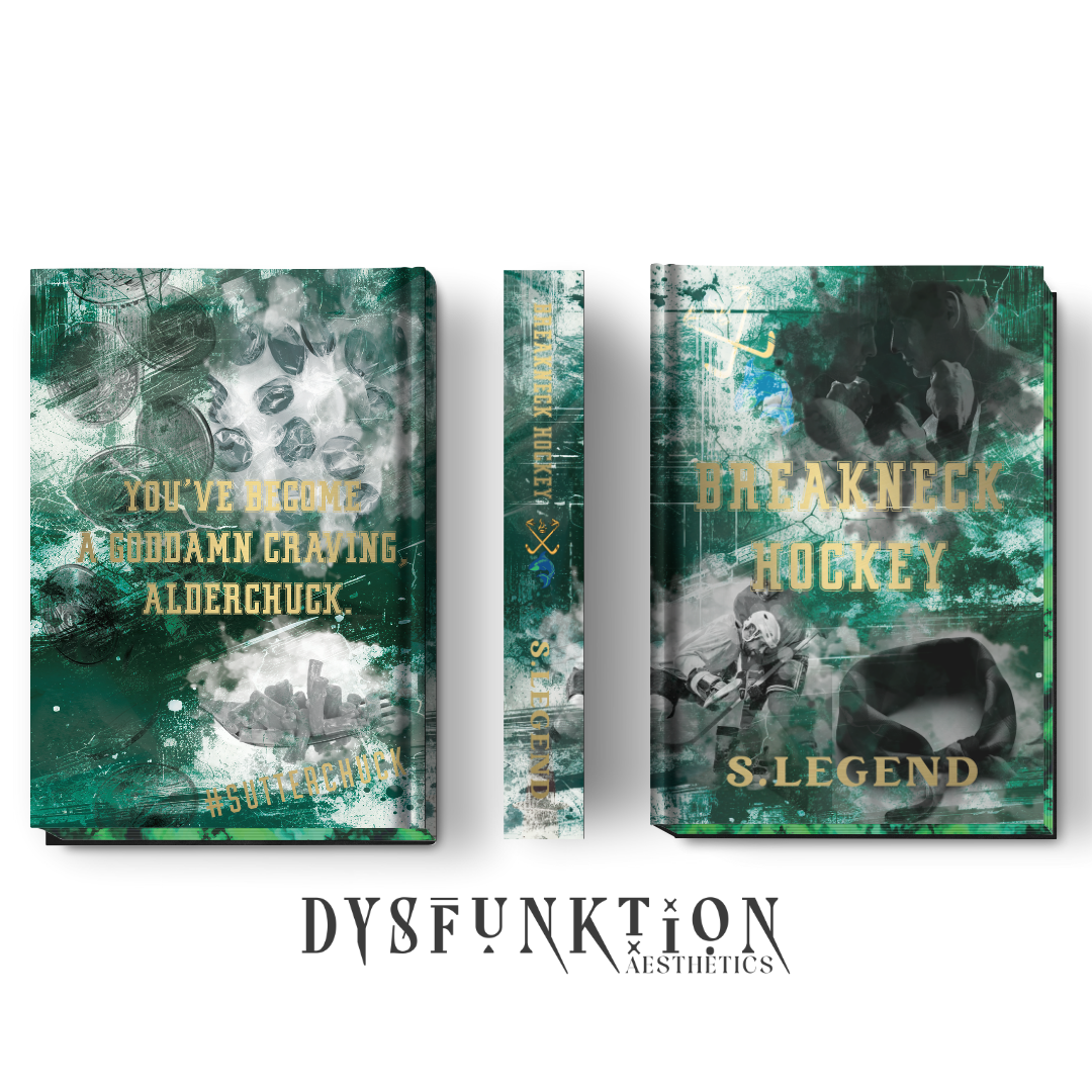 Custom special edition book cover for hockey romance series featuring grunge elements 