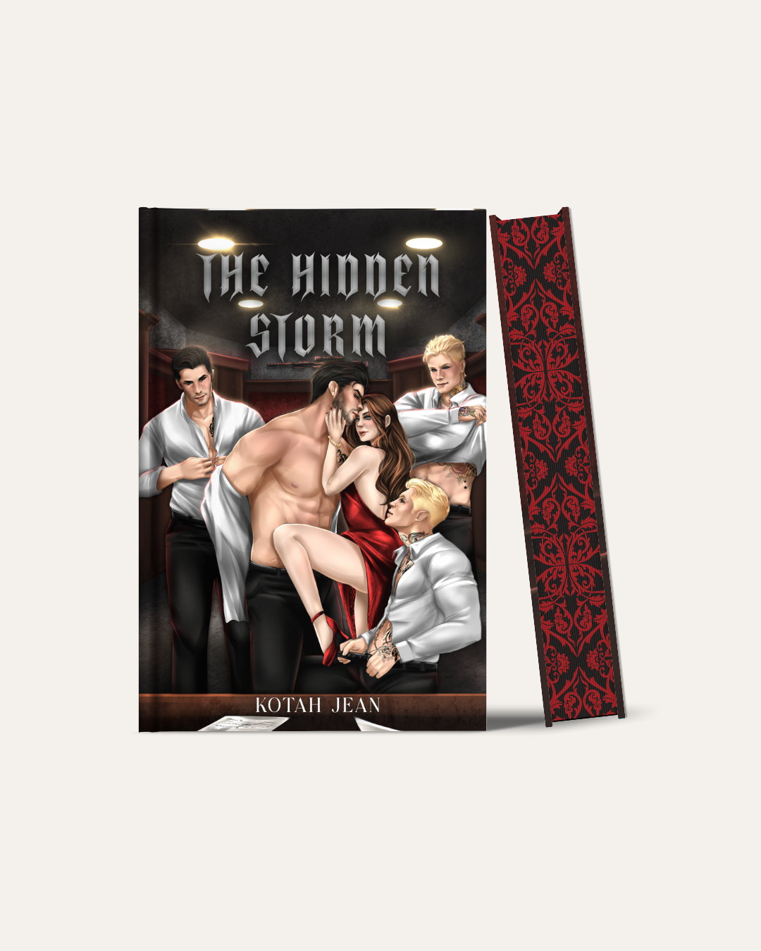 Hardcover book featuring printed edge artwork with subtle texture.