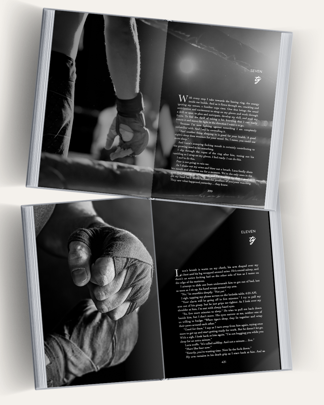 Book interior layout featuring typography with decorative graphic accents.