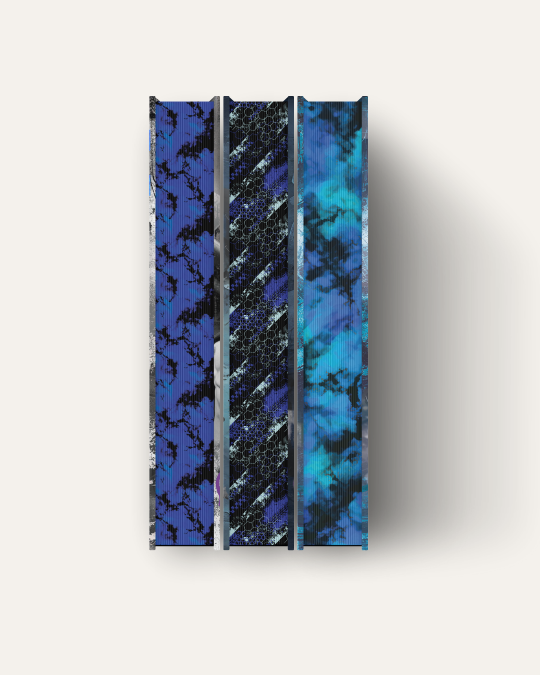 Custom book edge design with repeated graphic motifs